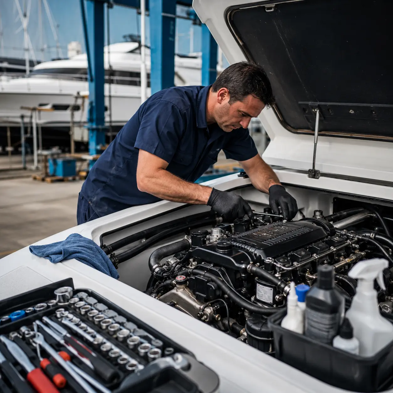 Boat engine service